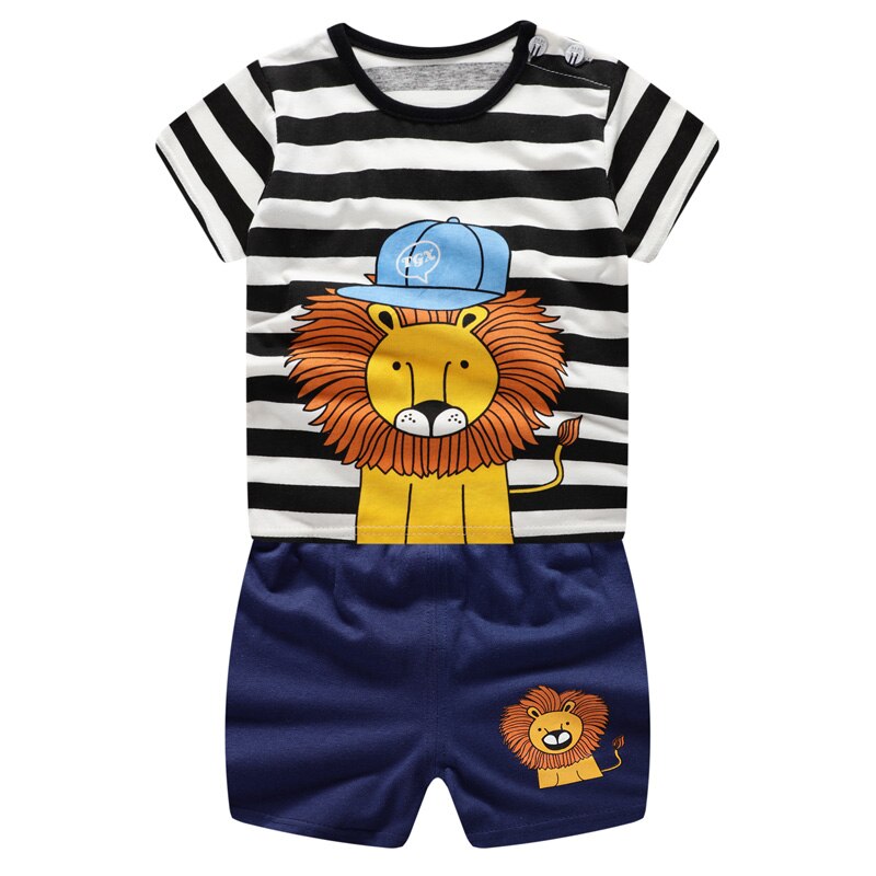 Baby Boys Clothing Sets Baseball Uniform 2pcs/Set  Baby Girls Clothes Cartoon Blue Whale Short Sleeve Infant Cotton Underwear