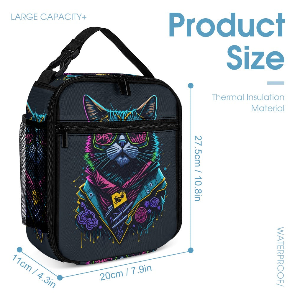 Backpack Cool Cyber Cat Three piece set combination