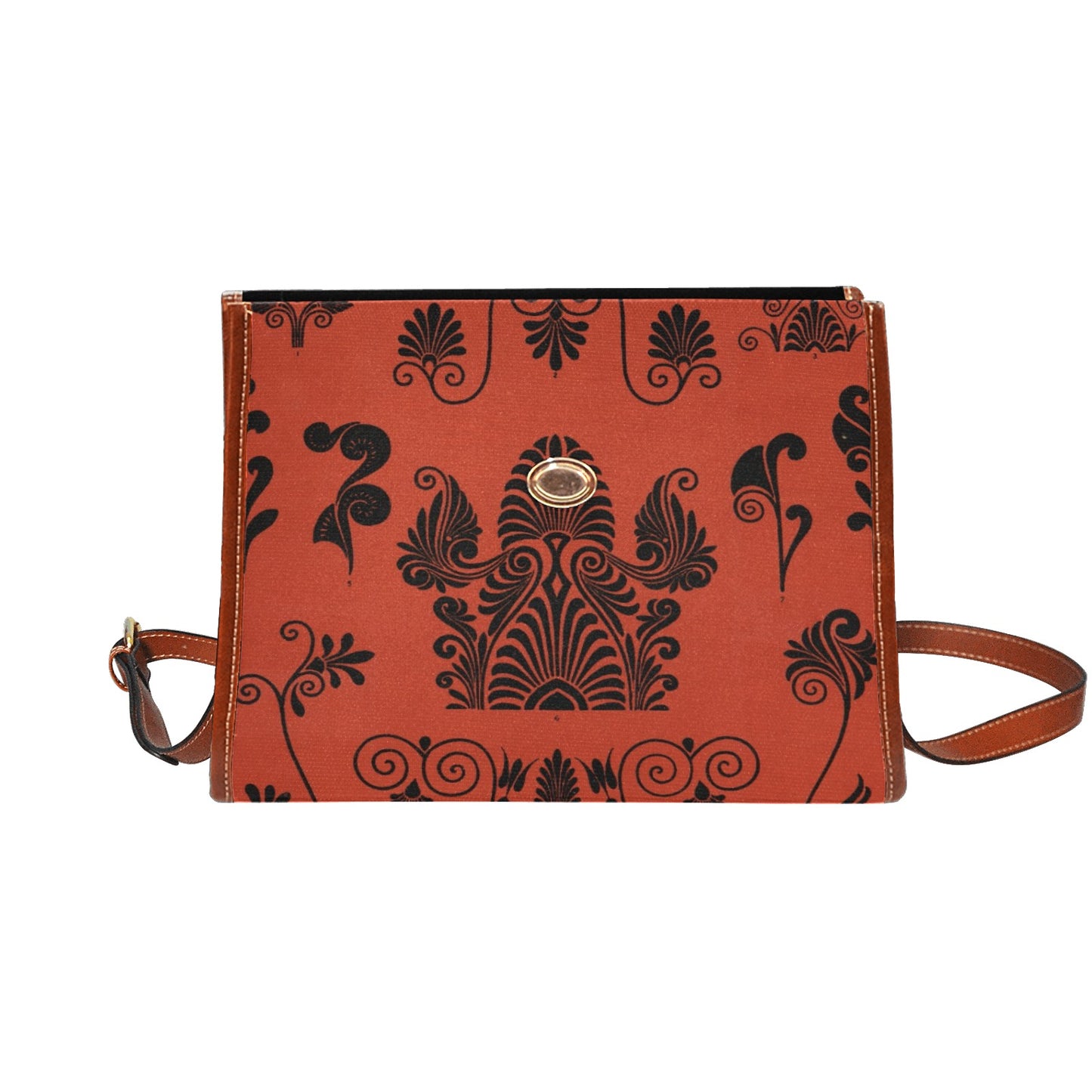 Elegant Waterproof Canvas Bag-Brown (All Over Print) (1641)