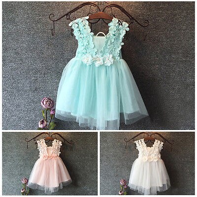 Elegant Baby Girl Princess Party Dress - Pearl Lace Tulle Flower Gown