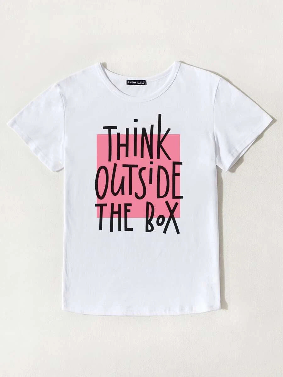 Think Outside The Box Statement T-Shirt Fashion Spring 24