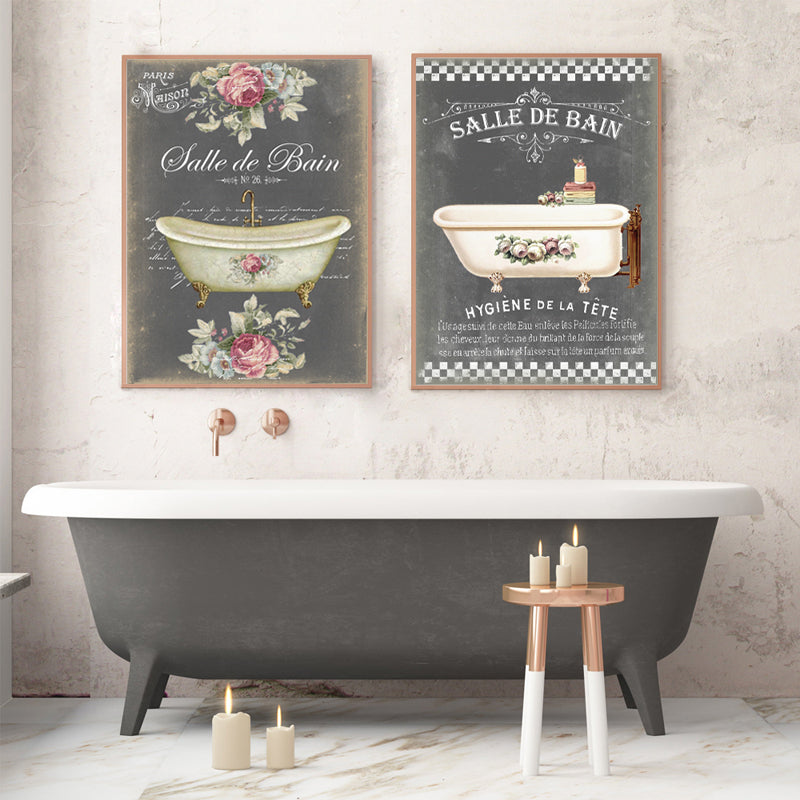 Home Simple Retro Bathroom Decoration Painting Poster