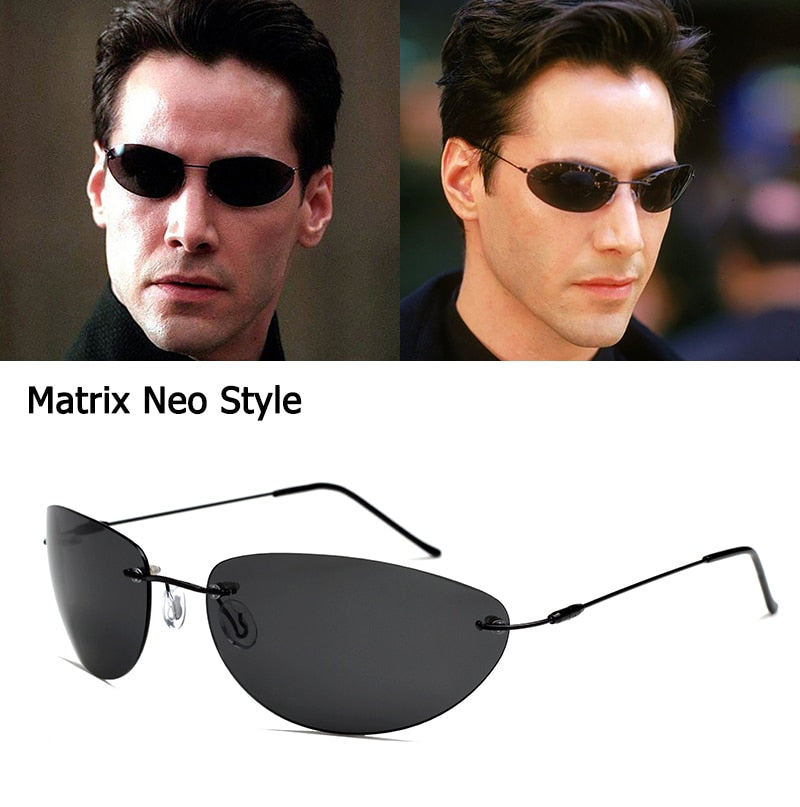 Neo-Inspired Matrix Polarized Sunglasses - Ultralight Rimless Design for Me