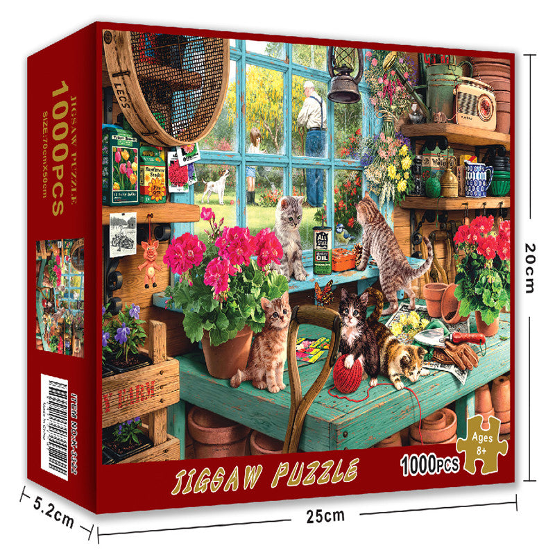 1000 Piece Windowsill Cat Puzzle For Cat Lovers And Puzzle Enthusiasts