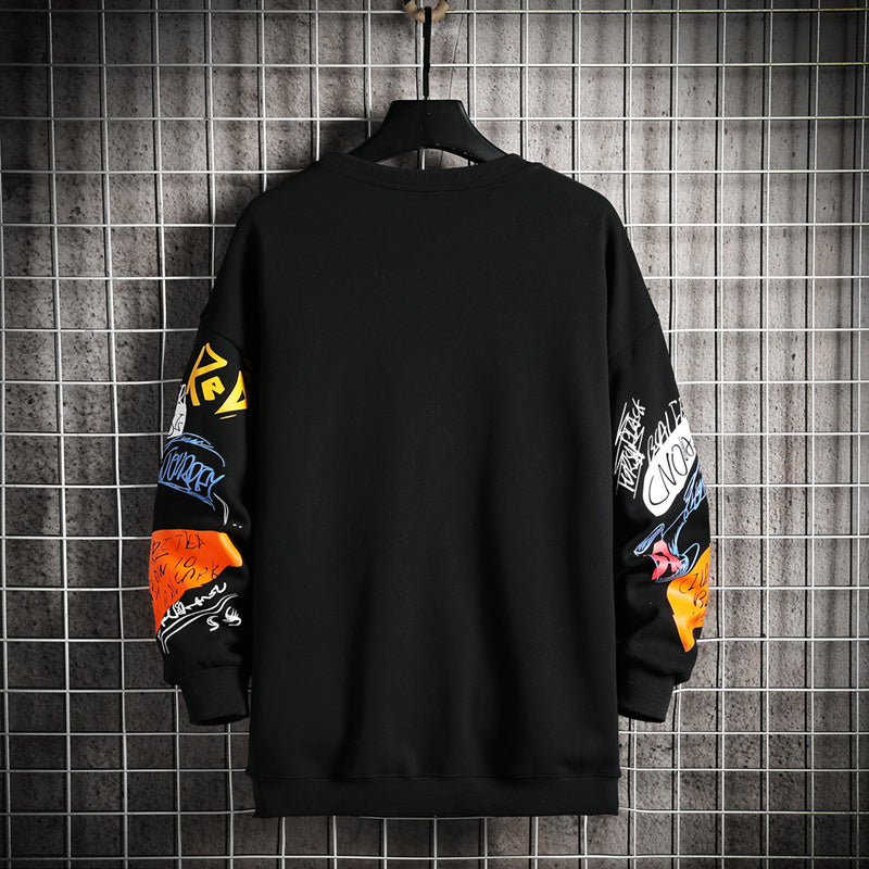 SingleRoad Mens Crewneck Sweatshirt Men Harajuku Oversized Japanese Streetwear Hip Hop Black Men Sweatshirts