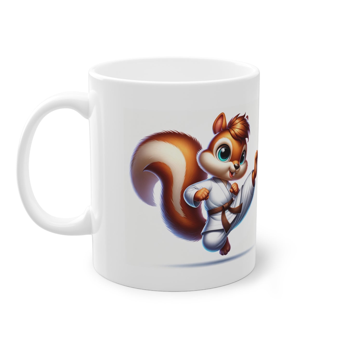 Standard Mug, 11oz Kong Fu Fighting Squirrel Cartoon