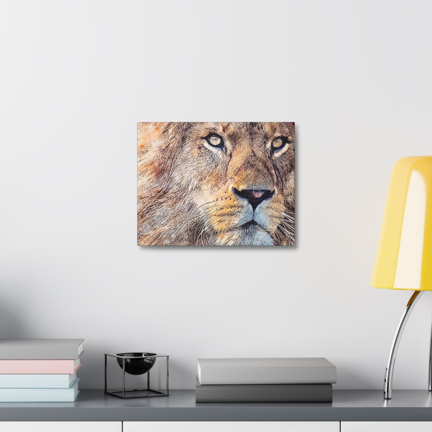 Stretched Canvas Lion Portrait The King of the Animals