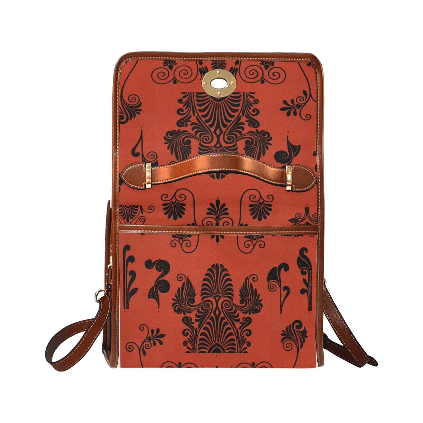 Elegant Waterproof Canvas Bag-Brown (All Over Print) (1641)