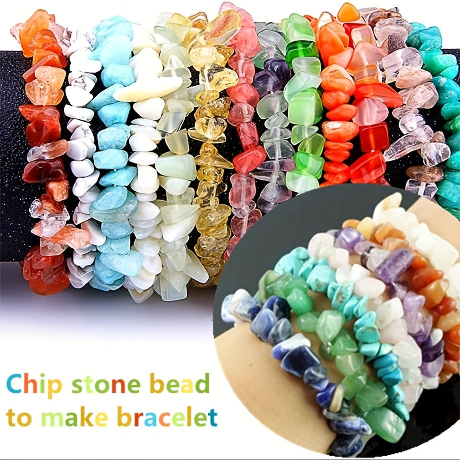 500pcs 5-8mm Natural Chip Stone Beads Multicolor Irregular Crystal Loose Rocks Beads Hole Drilled For DIY Bracelet Necklace Earrings Jewelry Making Craft Supplies