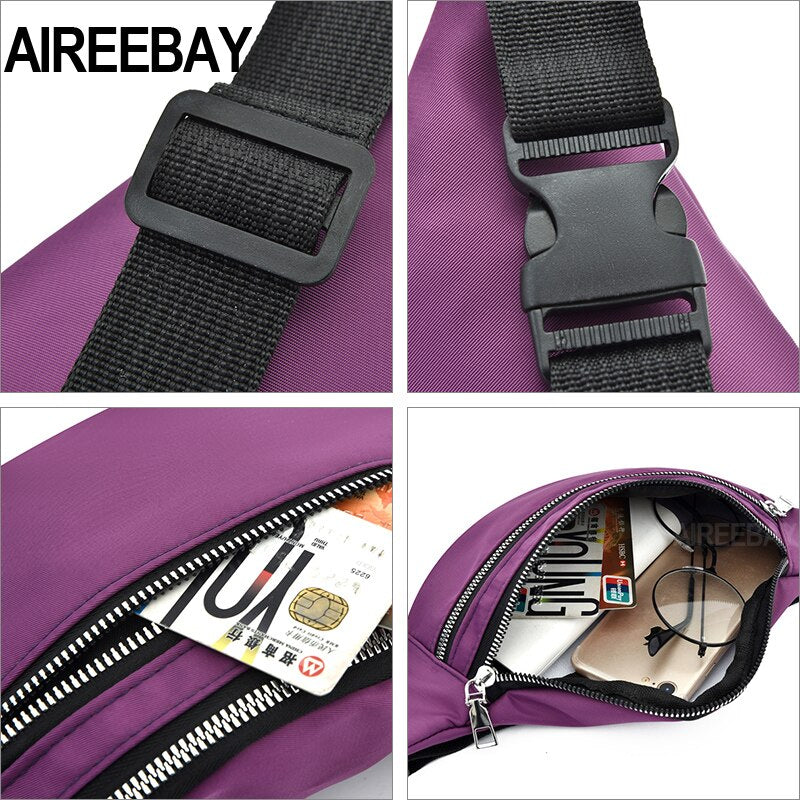 AIREEBAY New Waterproof Fanny Pack for Women - Fashionable Waist Bags, Bum Bag for Travel | Unisex Crossbody Chest Hip Bag