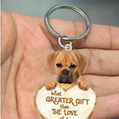 Love Dog Acrylic Key Ring Pendant - Many Dog Breeds Available