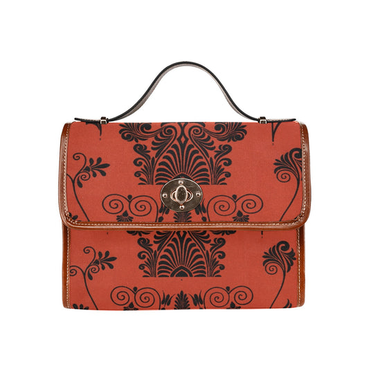 Elegant Waterproof Canvas Bag-Brown (All Over Print) (1641)