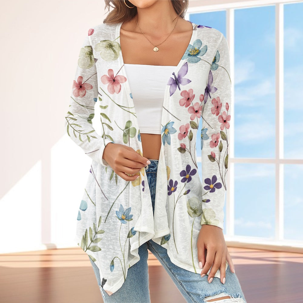 Blooming Elegance: Women's Spring Floral Knit Cardigan