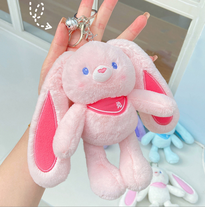 Pulling Rabbit Pendant Funny Plush Pulling Rabbit Telescopic Stuffed Animal Doll