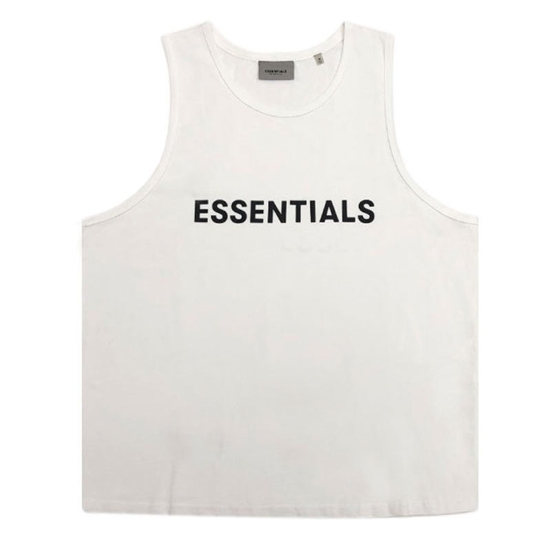 Essentials Letter T Shirt Vest Trendy High Street Casual Bottom Shirt for Men