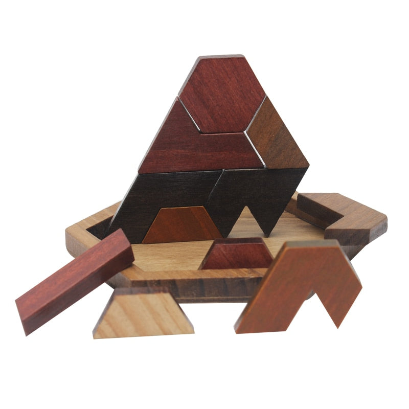 Fun Puzzles Wood Geometric Abnormity Shape Puzzle Wooden Toys Tangram/Jigsaw Board Kids Children Educational Toys for Boys