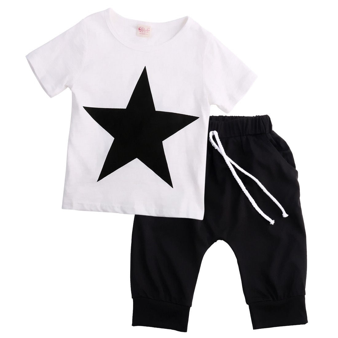 Toddler Kids Baby Boys Clothes Star T-shirt Tops Harem Pants 2pcs Outfits Clothing Set 2-7Y