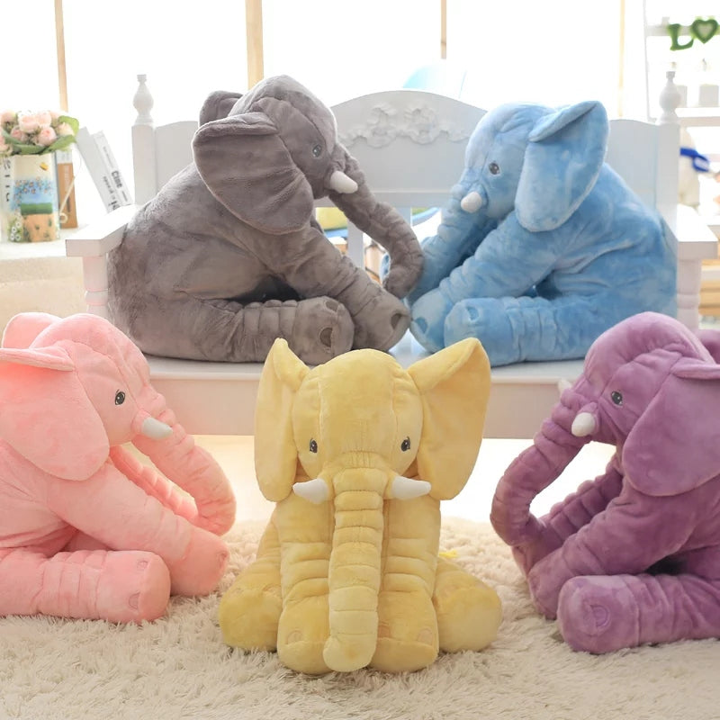 40CM 60CM 5 Colors Long Nose Plush Elephant Toy Lumbar Elephant Pillow Baby Appress Doll Bed Cushion Kids Toy Gift For Girl