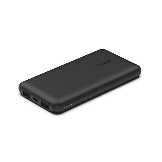 Belkin BoostCharge USB-C Portable Charger 10K Power Bank w/ 1 USB-C Port and 2 USB-A Ports & Included USB-C to USB-A Cable for iPhone 15, 15 Plus, 15 Pro, 15 Pro Max, Samsung Galaxy S24 & More - Black