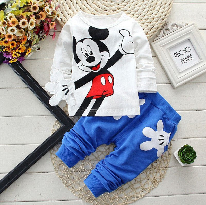 Cartoon Leisure Baby Clothes Set: T-shirt + Pants