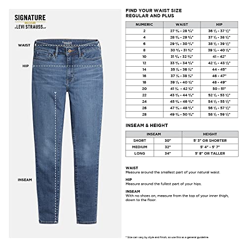 Signature by Levi Strauss & Co. Gold Label Women's Modern Skinny Jeans (Standard and Plus), Bae, 12