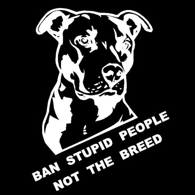 20CM*26CM Ban Stupid People Not The Breed Pitbull Car Sticker And Decals Motorcycle Car Styling Accessories