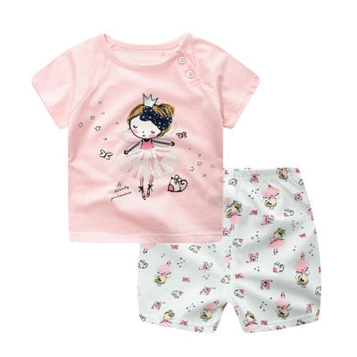 Baby Boys Clothing Sets Baseball Uniform 2pcs/Set  Baby Girls Clothes Cartoon Blue Whale Short Sleeve Infant Cotton Underwear