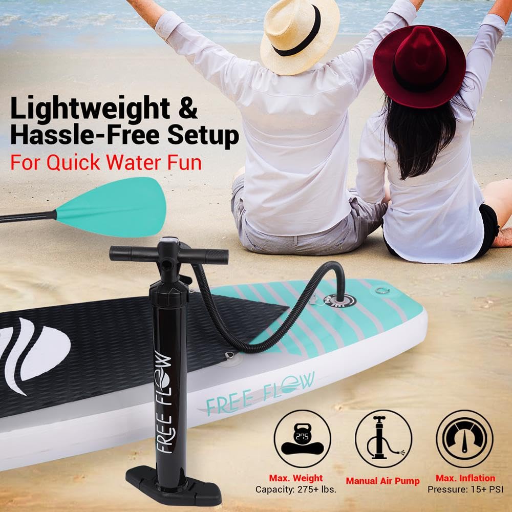 SereneLife Stand up Paddle Board Inflatable - Non-Slip SUP Paddle Board Paddle, Pump, Leash, and Accessories - Fun Water inflatable paddle board for Adults and Youth with Wide Stable Design