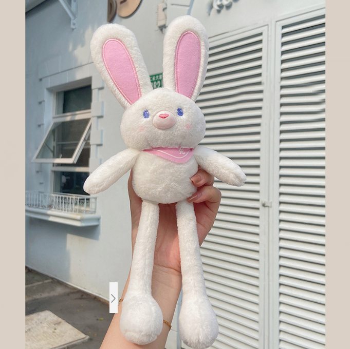 Pulling Rabbit Pendant Funny Plush Pulling Rabbit Telescopic Stuffed Animal Doll