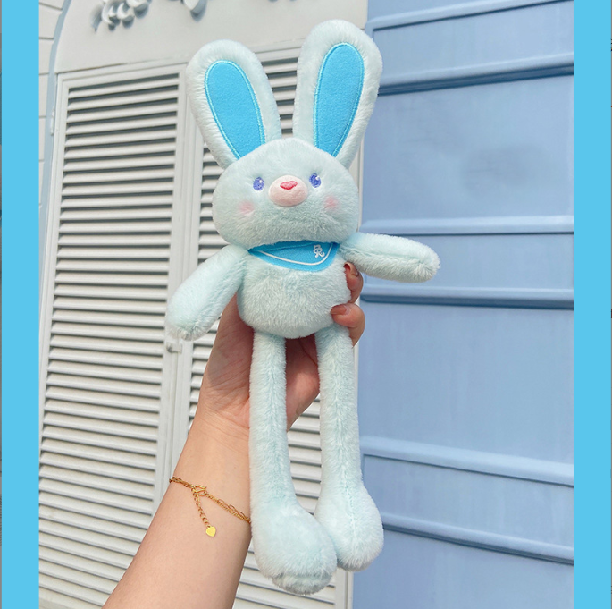 Pulling Rabbit Pendant Funny Plush Pulling Rabbit Telescopic Stuffed Animal Doll