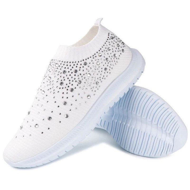 Beautiful and Comfortable Rhinestone Flyknit Sneakers