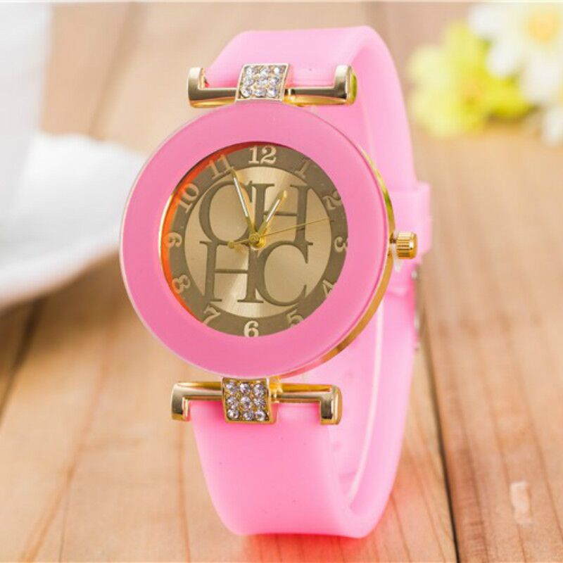 New simple leather Brand Geneva Casual Quartz Watch Women Crystal Silicone Watches Wrist Watch