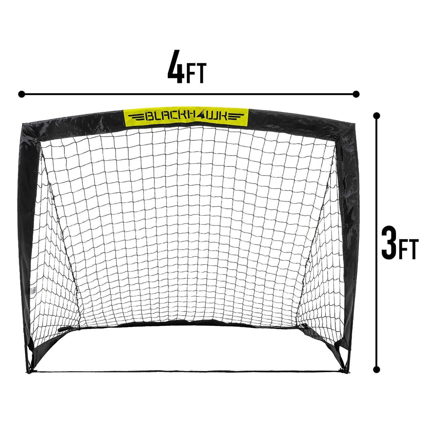 Franklin Sports Blackhawk Backyard Soccer Goal - Portable Kids Soccer Net - Pop Up Folding Indoor + Outdoor Goals - 4' x 3' - Black