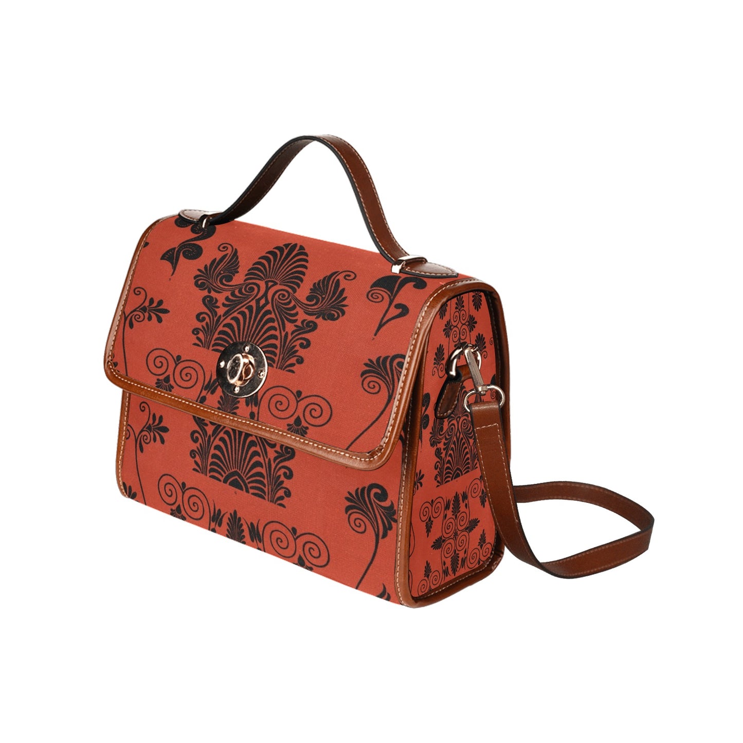 Elegant Waterproof Canvas Bag-Brown (All Over Print) (1641)