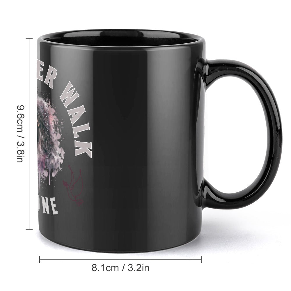 Black Mug "You Never Walk Alone" With Jesus´Face