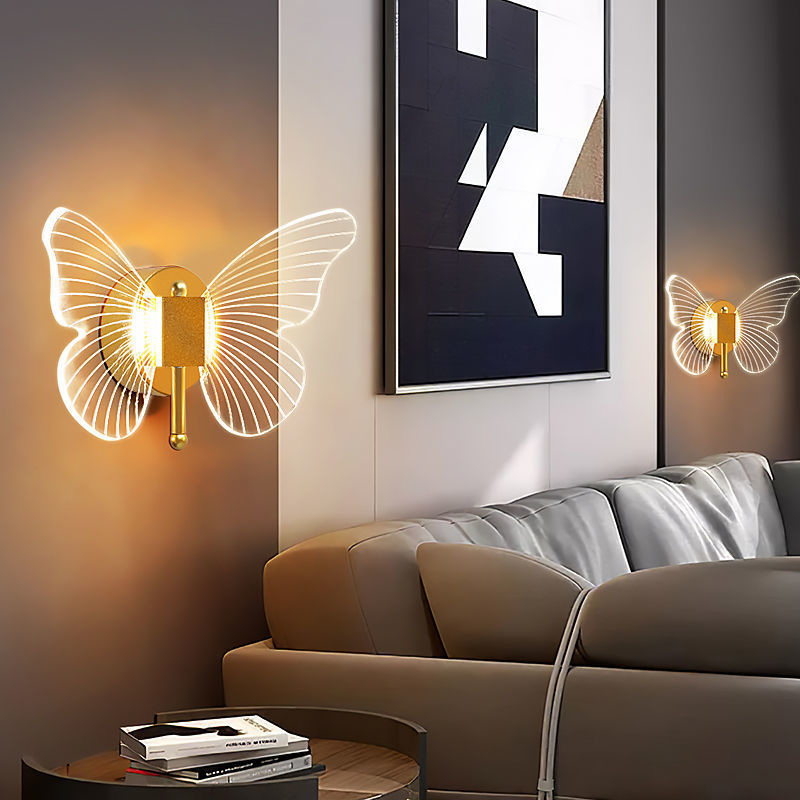 Luxury Butterfly Wall Lamp: Warm Bedside Decoration