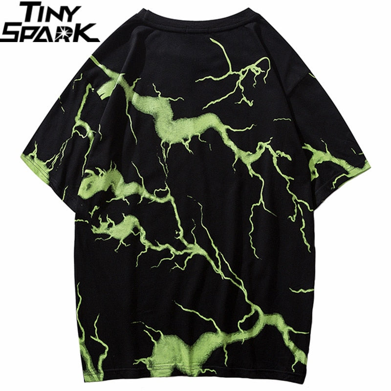 2019 T Shirt Mens Hip Hop Dark Lightning Tshirt Streetwear Summer Cotton Harajuku T-Shirts