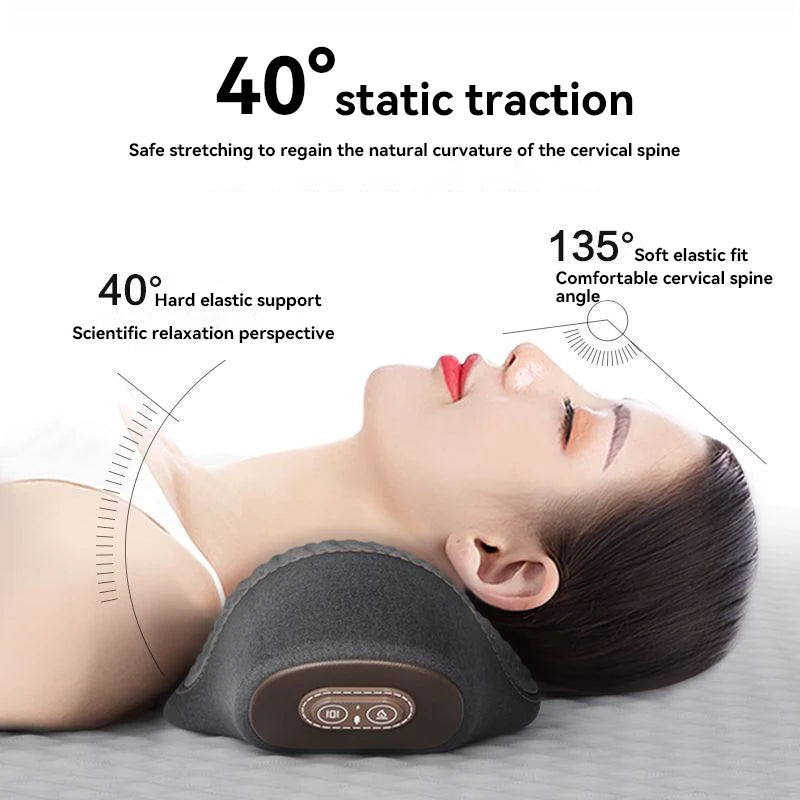 Electric Neck Massager Cervical Pillow Heating Vibration Massage Back Traction Relax Deep Sleep Memory Foam Pillow Spine Support