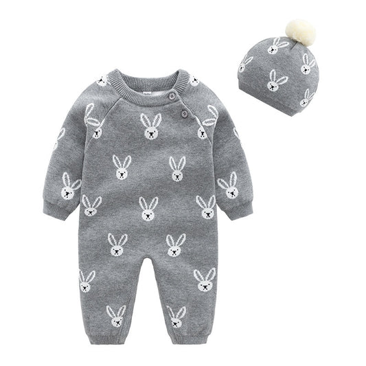 Soft Cotton Knitted Baby Clothes Set for Newborns - Autumn Winter Outfits"