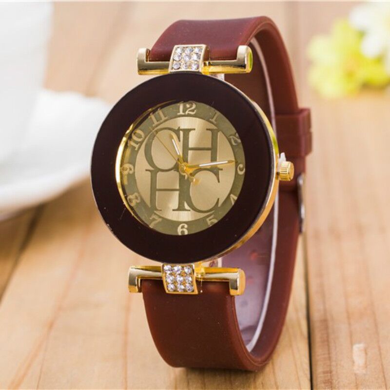 New simple leather Brand Geneva Casual Quartz Watch Women Crystal Silicone Watches Wrist Watch