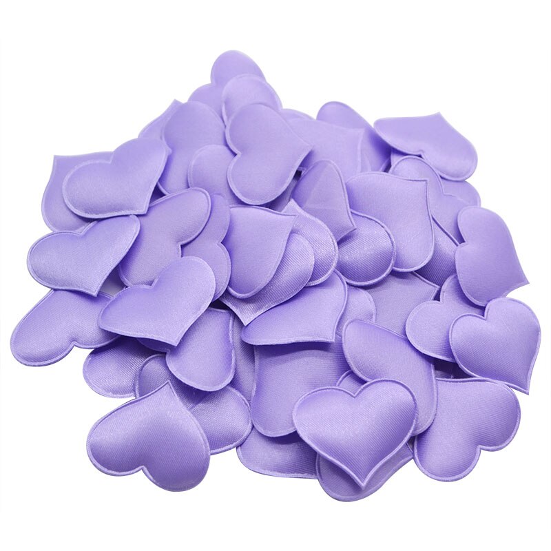 50 Pcs 32mm Romantic Sponge Satin Fabric Heart Petals Wedding Confetti Table Bed Heart Petals Wedding Valentine Decoration