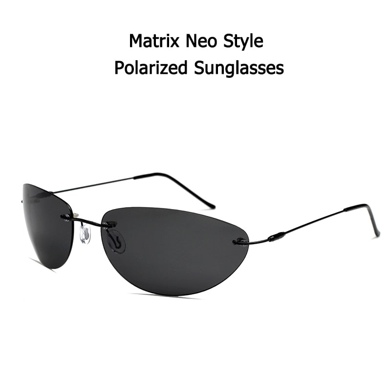 Neo-Inspired Matrix Polarized Sunglasses - Ultralight Rimless Design for Me