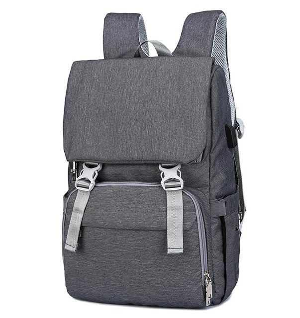 Multifunctional Baby Diaper Bag with USB Interface - Spacious Nappy Changing Backpack for Modern Moms