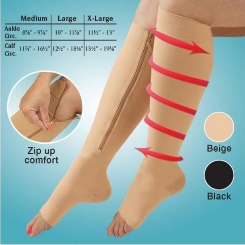 Title: "ZipFit Comfort" - Unisex Compression Socks with Zipper