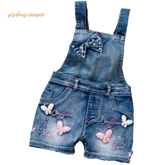 SPRING Summer US Style girl´s jeans dungarees jumpsuits Straps Short Pants Cowboy Blue