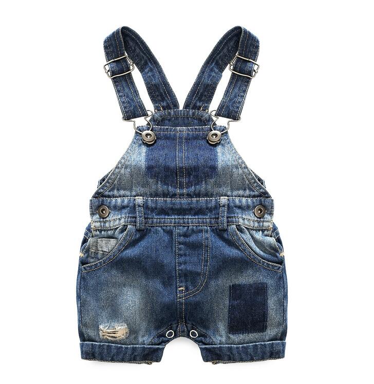 Adorable Bebes Newborn Summer Outfit: Cotton T-Shirt & Denim Overalls for Baby Boys