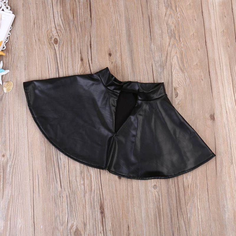 2PCS Toddler Kids Girl Clothes Set Summer Short Sleeve Mini Boss T-shirt Tops + Leather Skirt Outfit Child Suit New