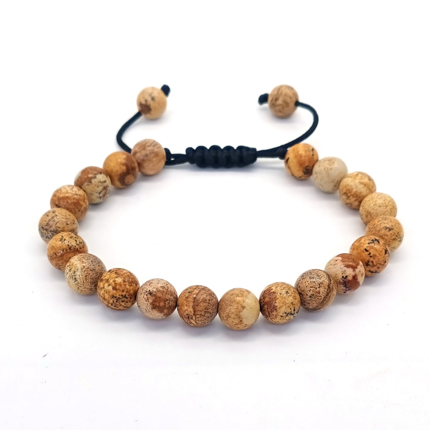 8mm Tiger Eye Stone Beads Bracelet Adjustable Braided Rope Bangles Natural Lava Rock Men Women Yoga Healing Balance Bracelets