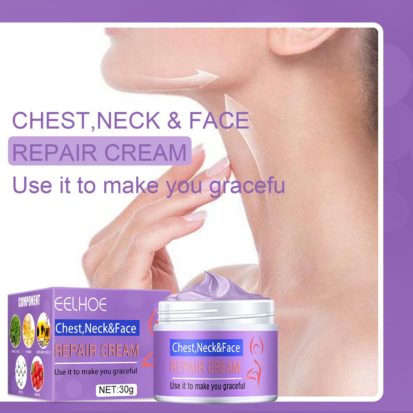 EELHOE Fade Neck Lines Lift Tighten Beautiful Neck Cream Firm And Brighten Skin Moisturizing Shape Swan Neck Skin Care Products