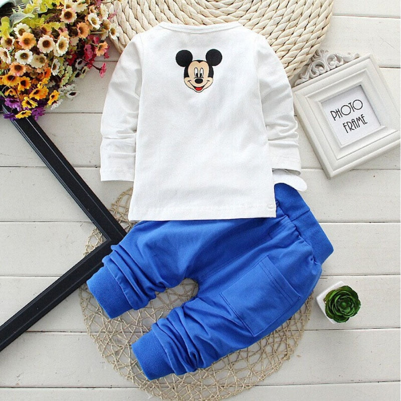 Cartoon Leisure Baby Clothes Set: T-shirt + Pants